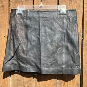 Sezane for Madewell Leather Mini Skrit, Size Small